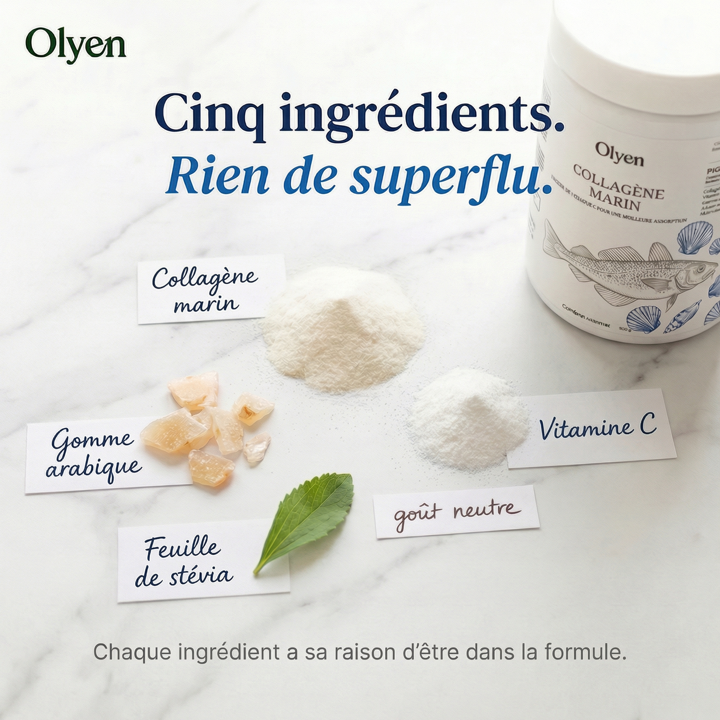 Collagène Marin Hydrolysé Enrichi en Vitamine C pour vos recettes (250g-100% naturel)